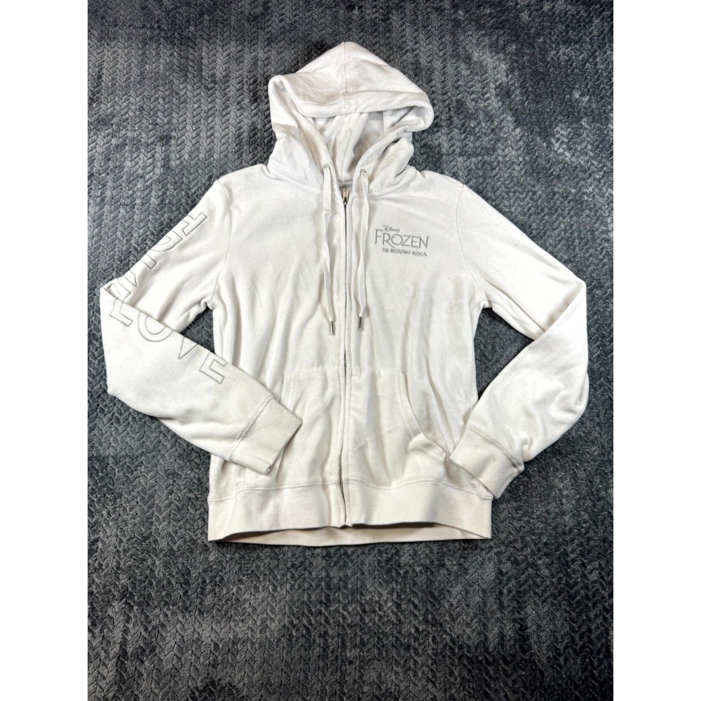 Disneyโ Frozen The Broadway Musical Hoodie Womens L Beige True Love Rhinestone